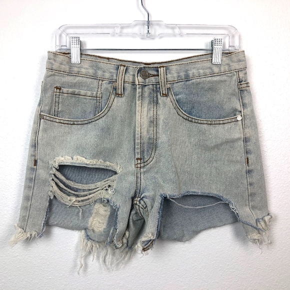 UNIF Pants - UNIF High Waisted Distressed Jean Shorts